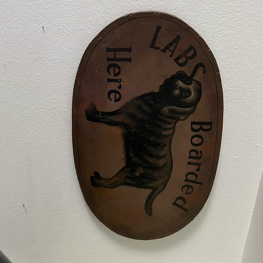 LABS boarded here sign